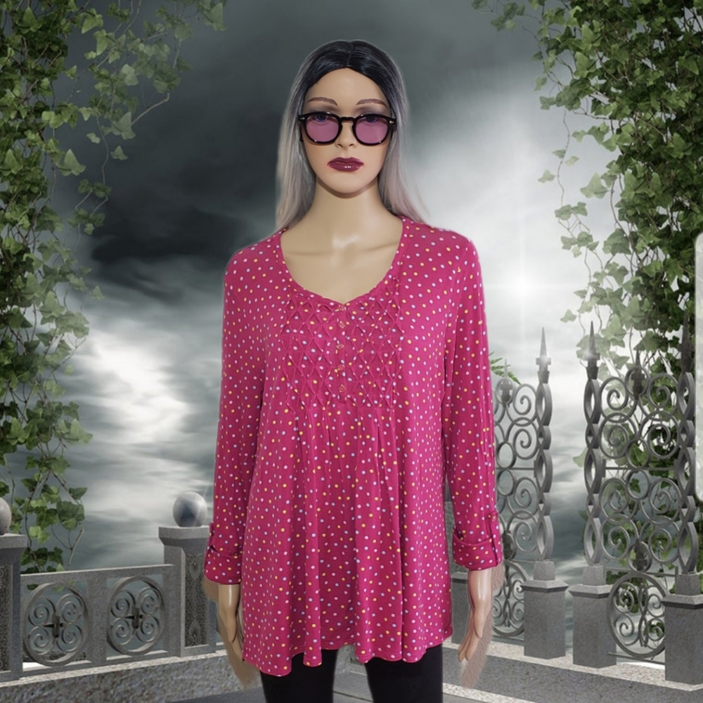 Kim Rogers Polka dot blouse size large SALE